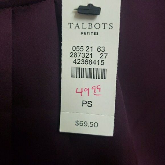 NWT Talbots Silky Tank Top Effortless Classic Timeless Simple Sheer Women's PS - Picture 2 of 10